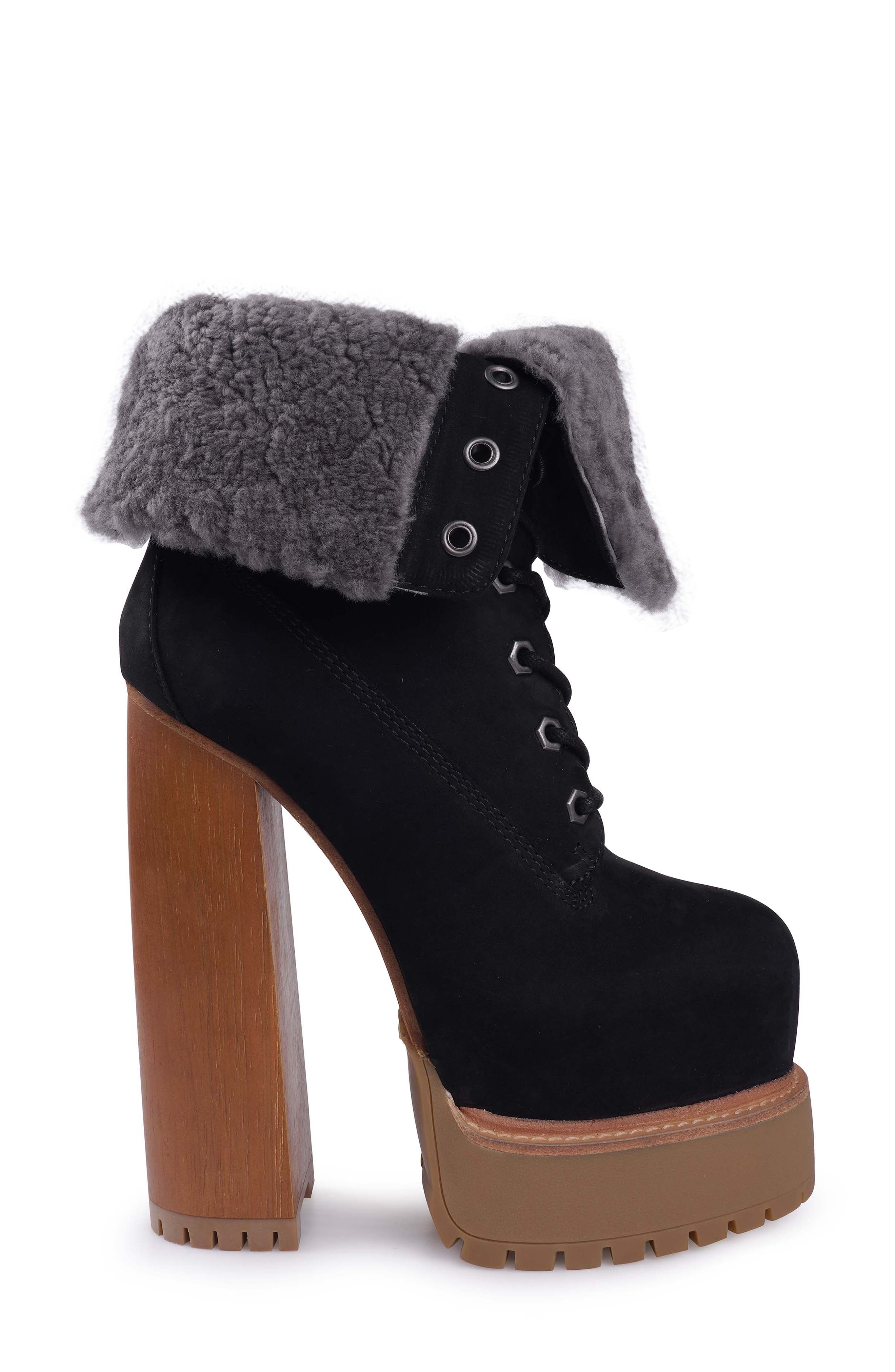 ZIGI Aden Faux Shearling Lined Platform Bootie, Alternate, color, 