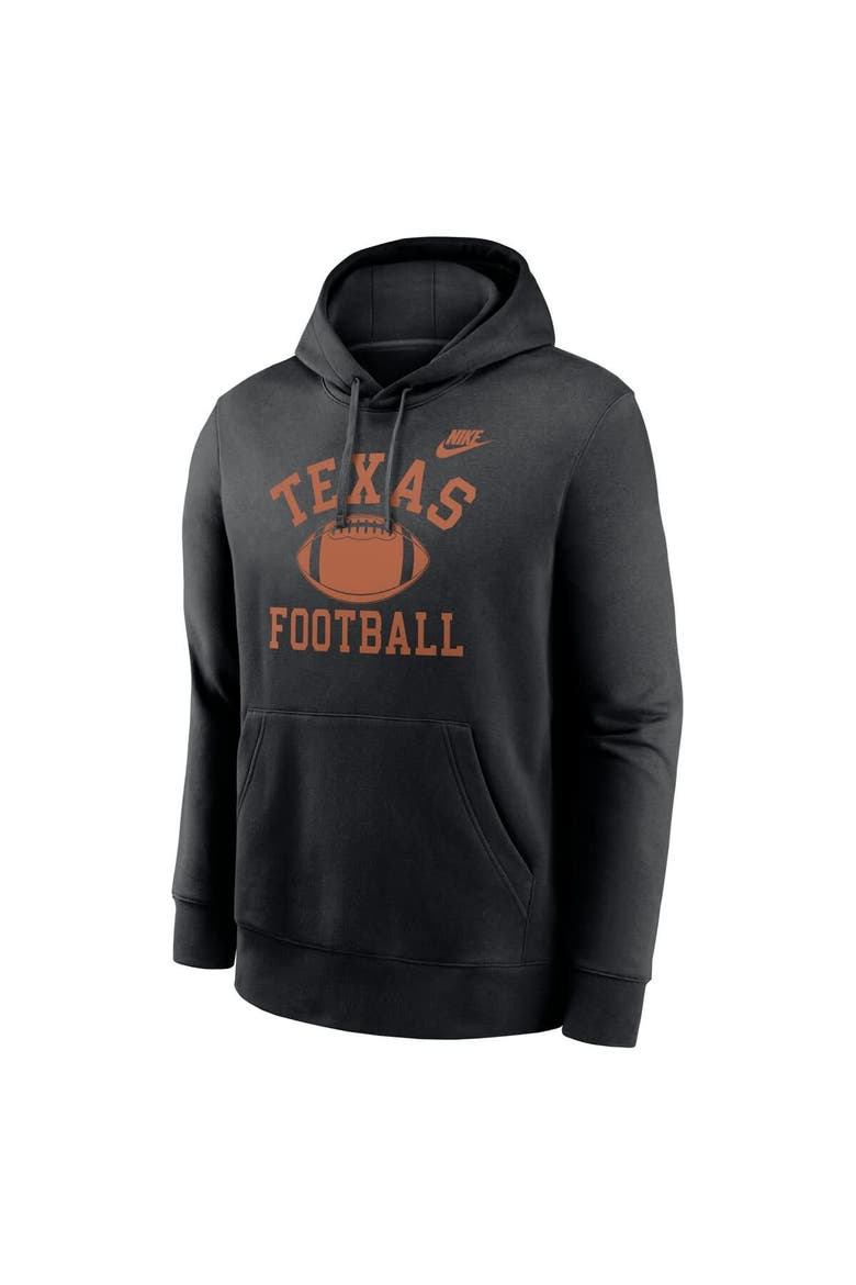 Men's Nike Black Texas Longhorns Legacy Football Icon Club Fleece Pullover Hoodie, Alternate, color, Black