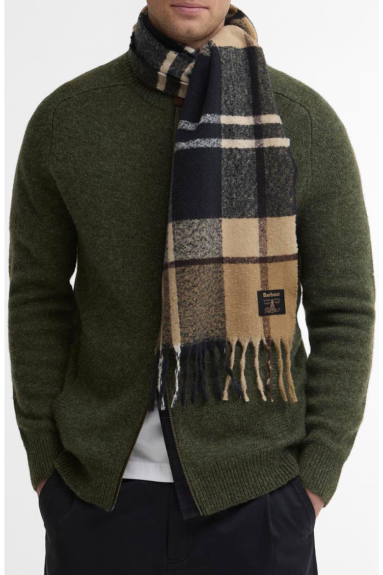 Yorklane Tartan Scarf, Main, color, SHADOW CLASSIC TARTAN