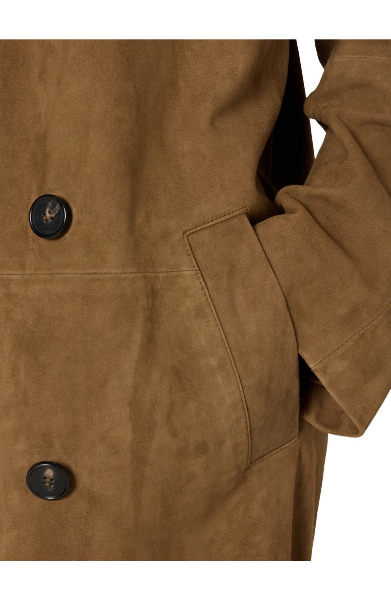 GERARD DAREL Manon Suede Double Breasted Jacket, Alternate, color, Camel