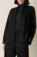 Eileen Fisher High Collar Wool Jersey Jacket