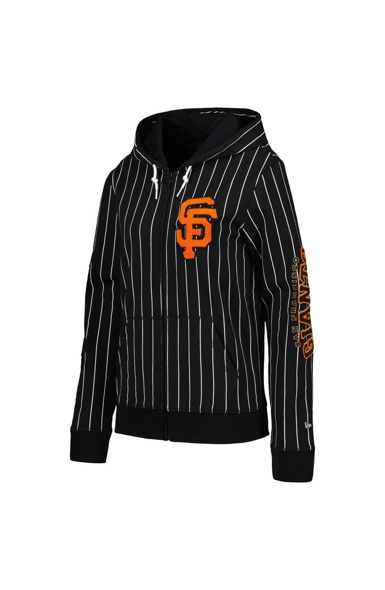New Era Women's New Era Black San Francisco Giants Pinstripe Tri-Blend Full-Zip Jacket, Alternate, color, Black