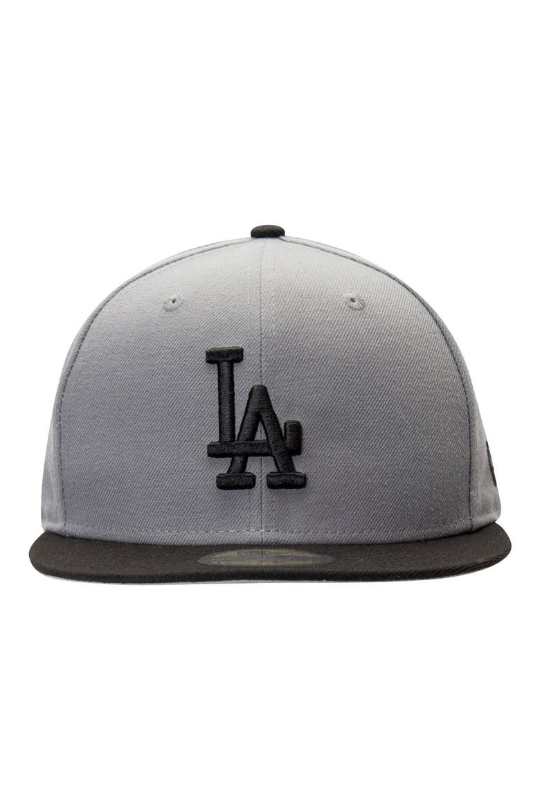 Men's New Era Gray/Black Los Angeles Dodgers Two-Tone 59FIFTY Fitted Hat, Alternate, color, GRAY