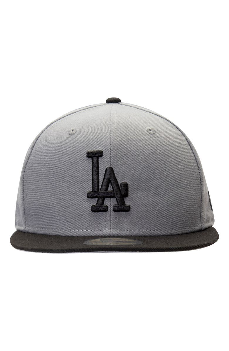 New Era Men's New Era Gray/Black Los Angeles Dodgers Two-Tone 59FIFTY Fitted Hat, Alternate, color, Gray