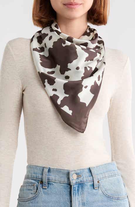 Cow Print Square Scarf