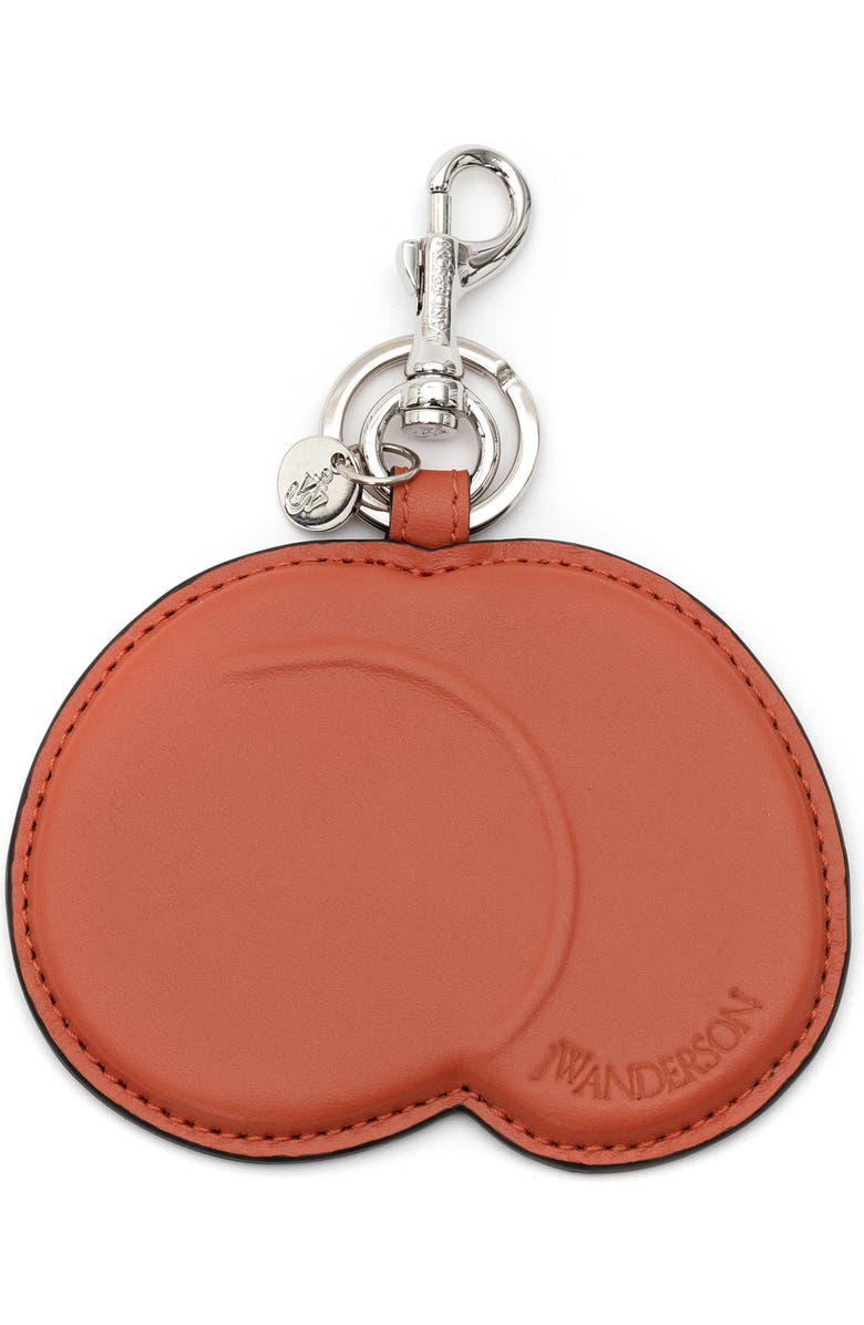 JW Anderson Peach Leather Bag Charm, Main, color,
