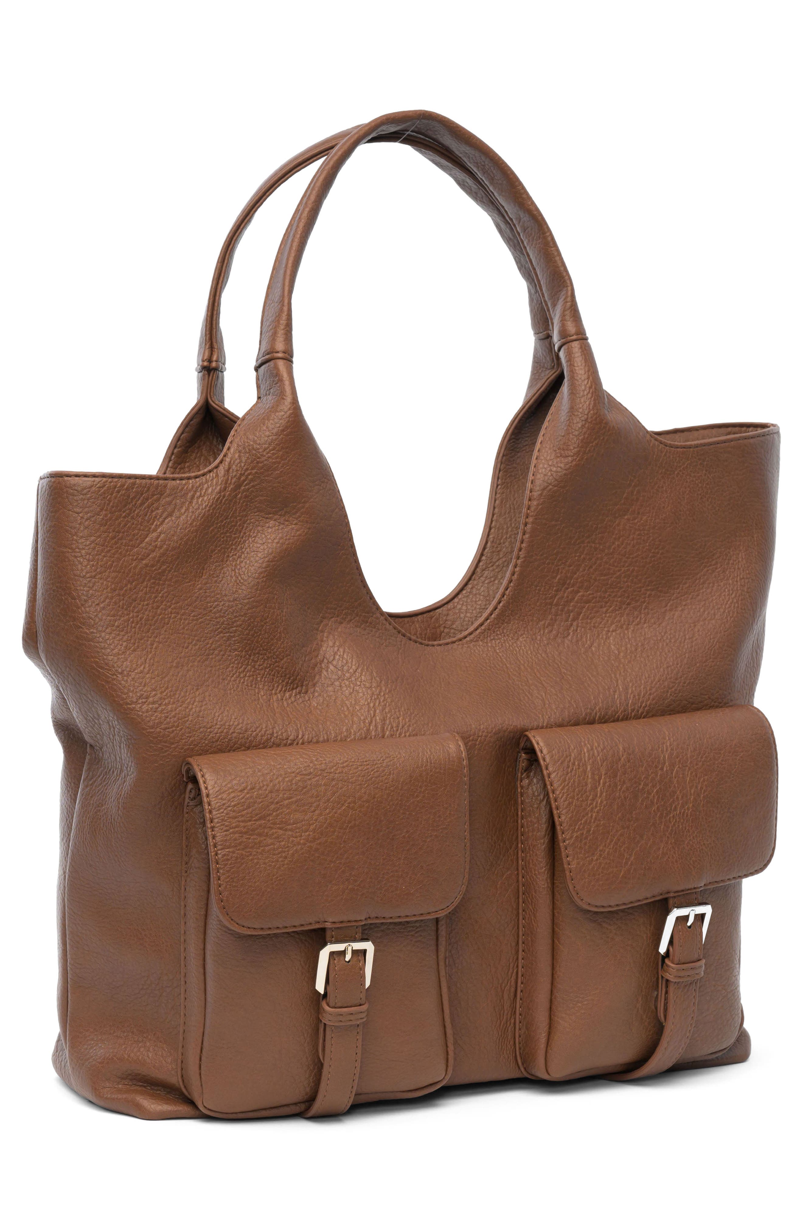 Urban Originals The Royale Vegan Leather Tote, Alternate, color, Chocolate