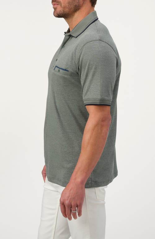Studio Garnet Los Angeles Mercerized Cotton Blend Polo In Forest