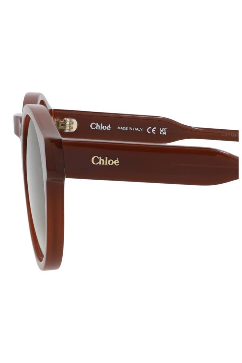 52mm Round Sunglasses, Alternate, color, BROWN BROWN GREEN