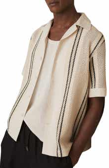 Reiss Opal Open Knit Camp Shirt