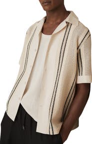 Reiss Opal Open Knit Camp Shirt