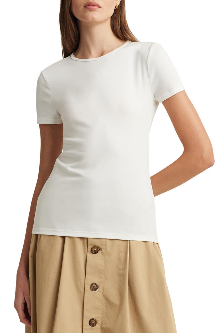 Cotton Blend T-Shirt, Main, color, WHITE