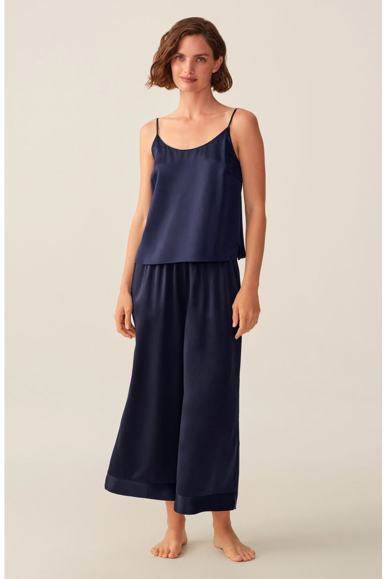 Silk Pajama Camisole, Alternate, color, NAVY