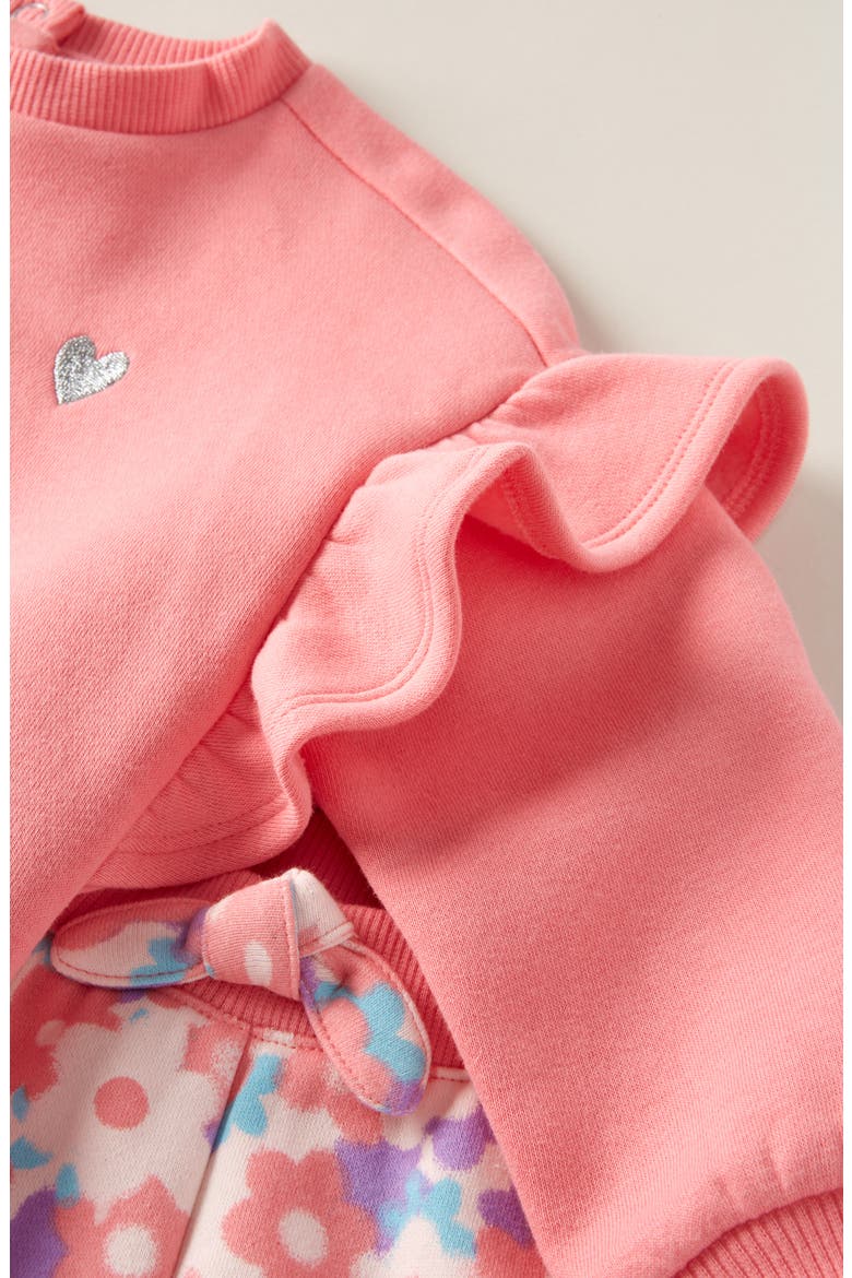 Ruffle Sweatshirt & Joggers Set, Alternate, color, PINK- PINK BALM SOFT FLORAL