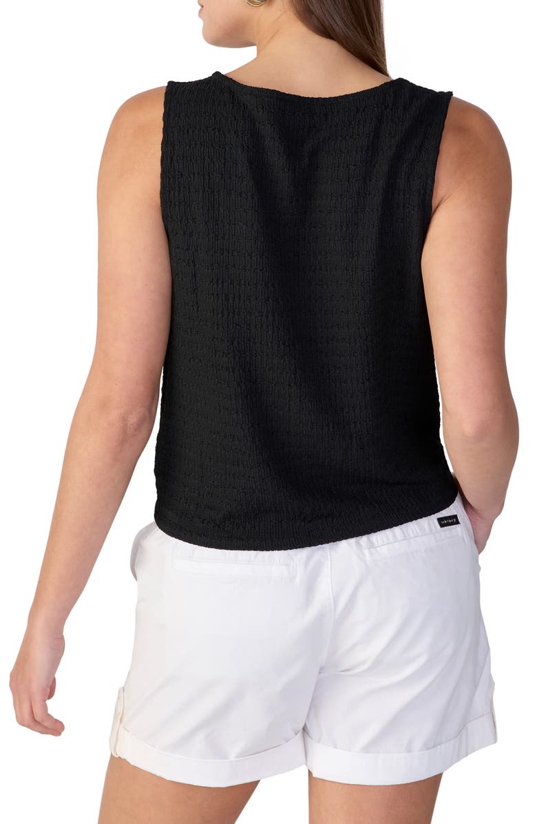 Sanctuary Link Up Crinkle Stripe Tie Hem Sleeveless Top, Alternate, color,