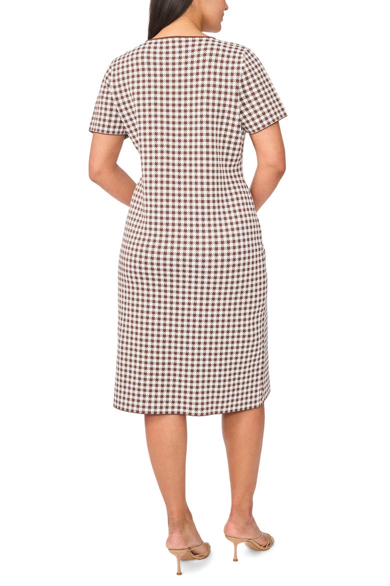 Gingham Boat Neck Midi Dress, Alternate, color, CHOCOLATE FUDGE