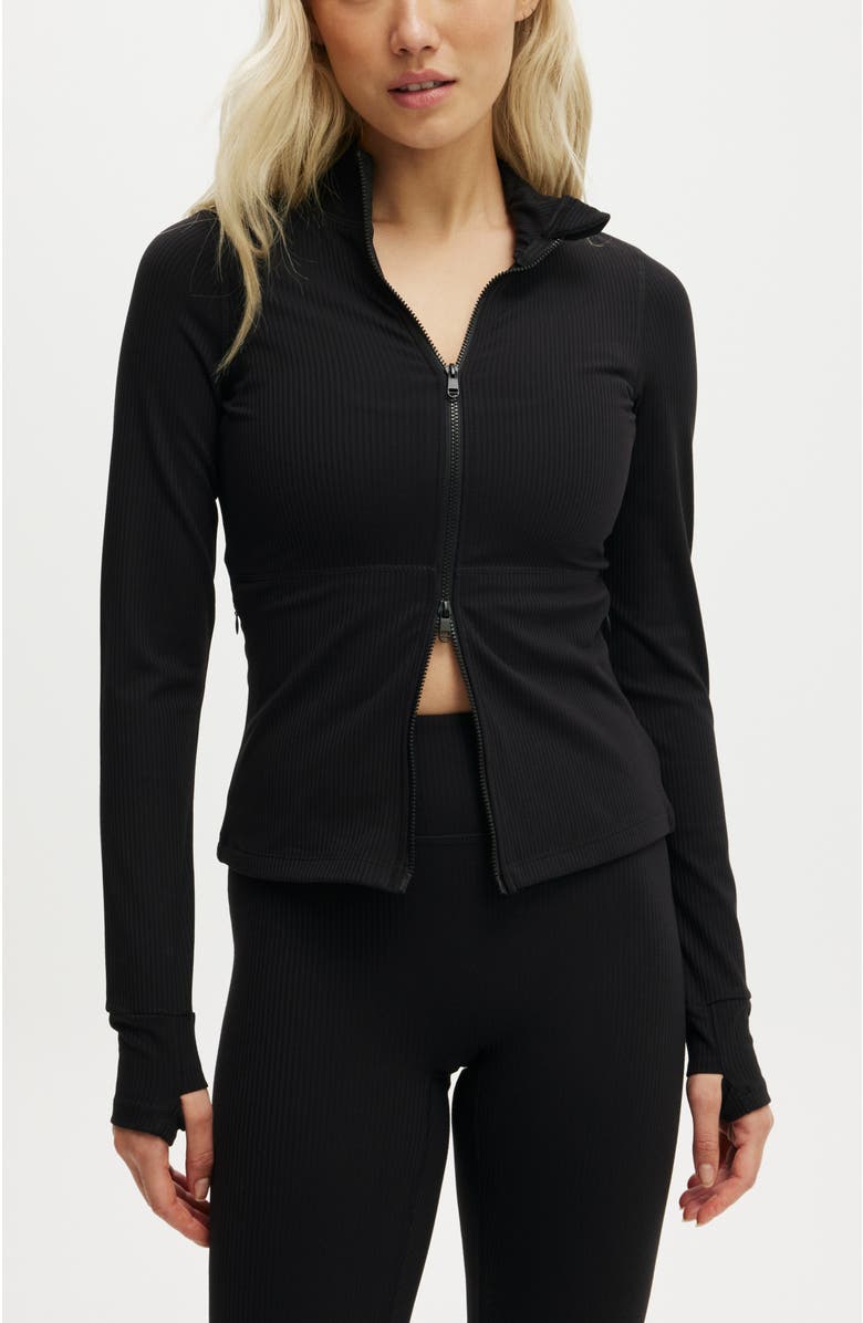 COTTON ON BODY Ultra Soft Rib Zip Through Long Sleeve, Main, color, 