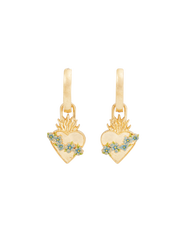 Fable England Sacred Heart Huggie Earrings