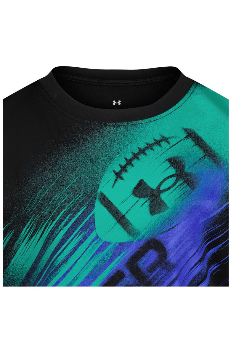 Kids' Football Graphic Performance T-Shirt, Alternate, color, BLACK