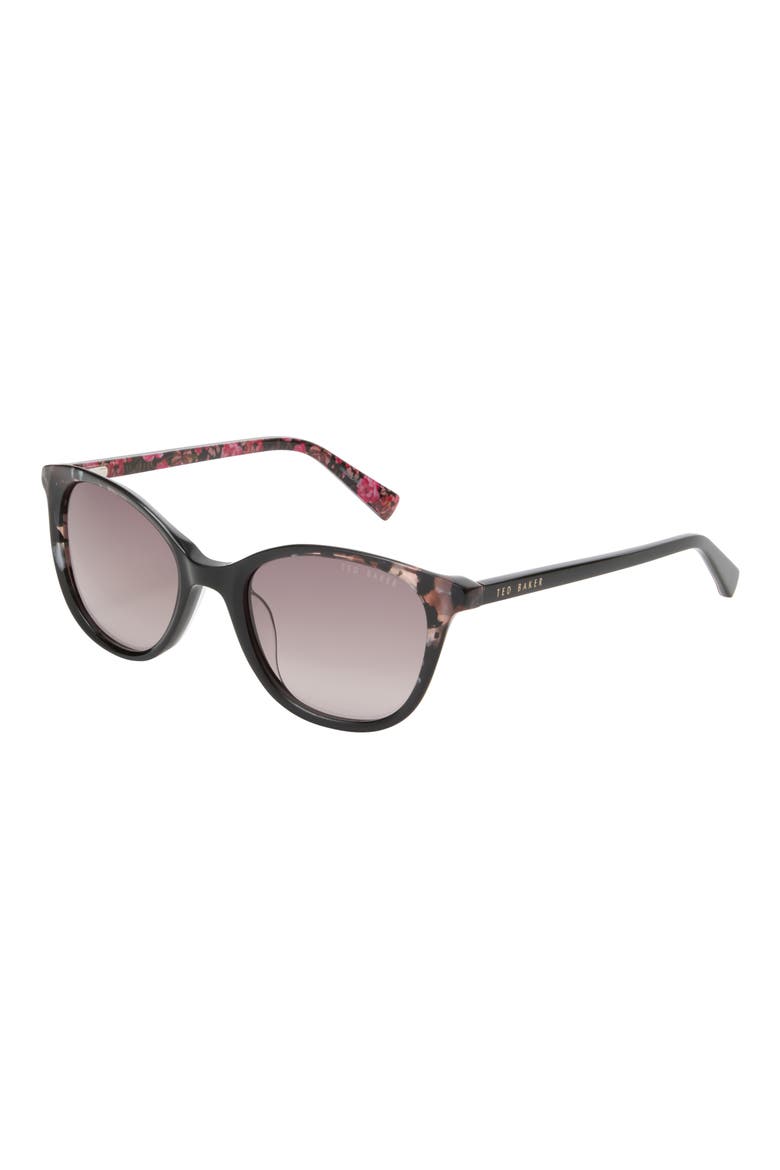51mm Gradient Modified Round Sunglasses, Alternate, color, BLACK