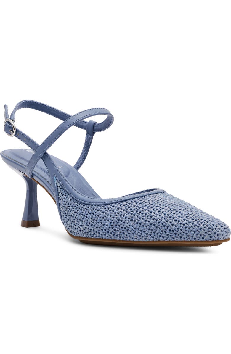 Anne Klein Cosmo Ankle Strap Pump, Main, color, Blue Raffia