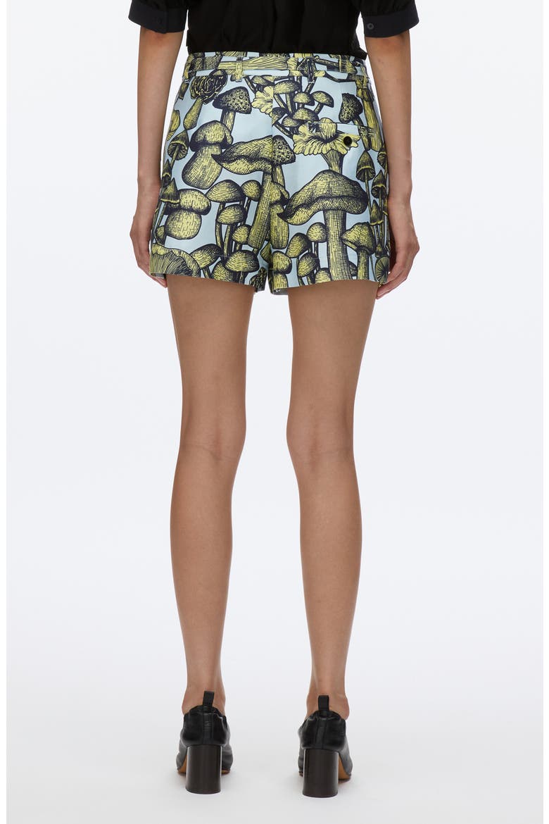 Ethereal Mushrooms Cotton & Silk Shorts, Alternate, color, SKY BLUE MULTI