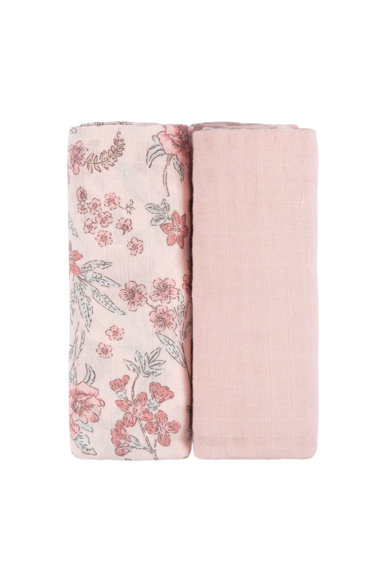 Muslin Swaddle Pink Floral Blankets 2-Pack, Alternate, color, Pink Floral
