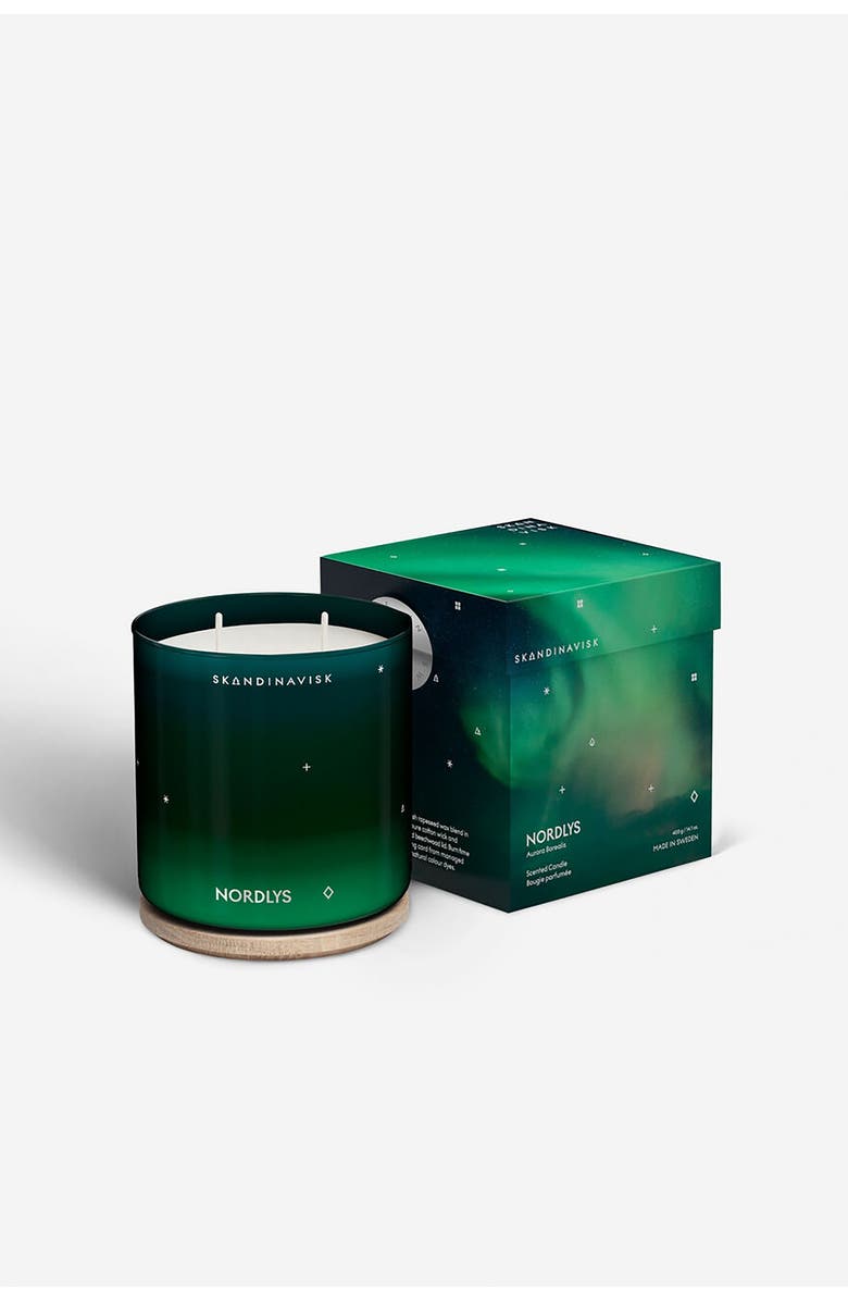 SKANDINAVISK NORDLYS Scented Candle 400g, Alternate, color, Green