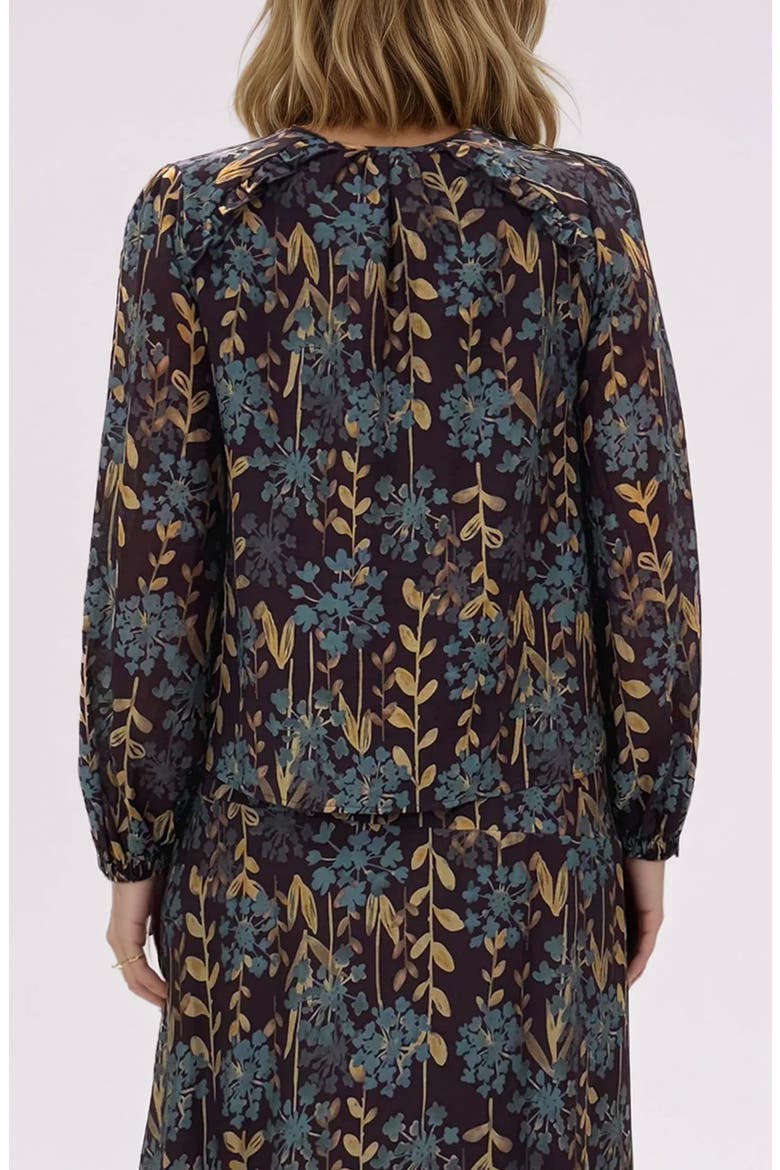 Organza Print Top, Alternate, color, BURGUNDY/ BLUE MULTI