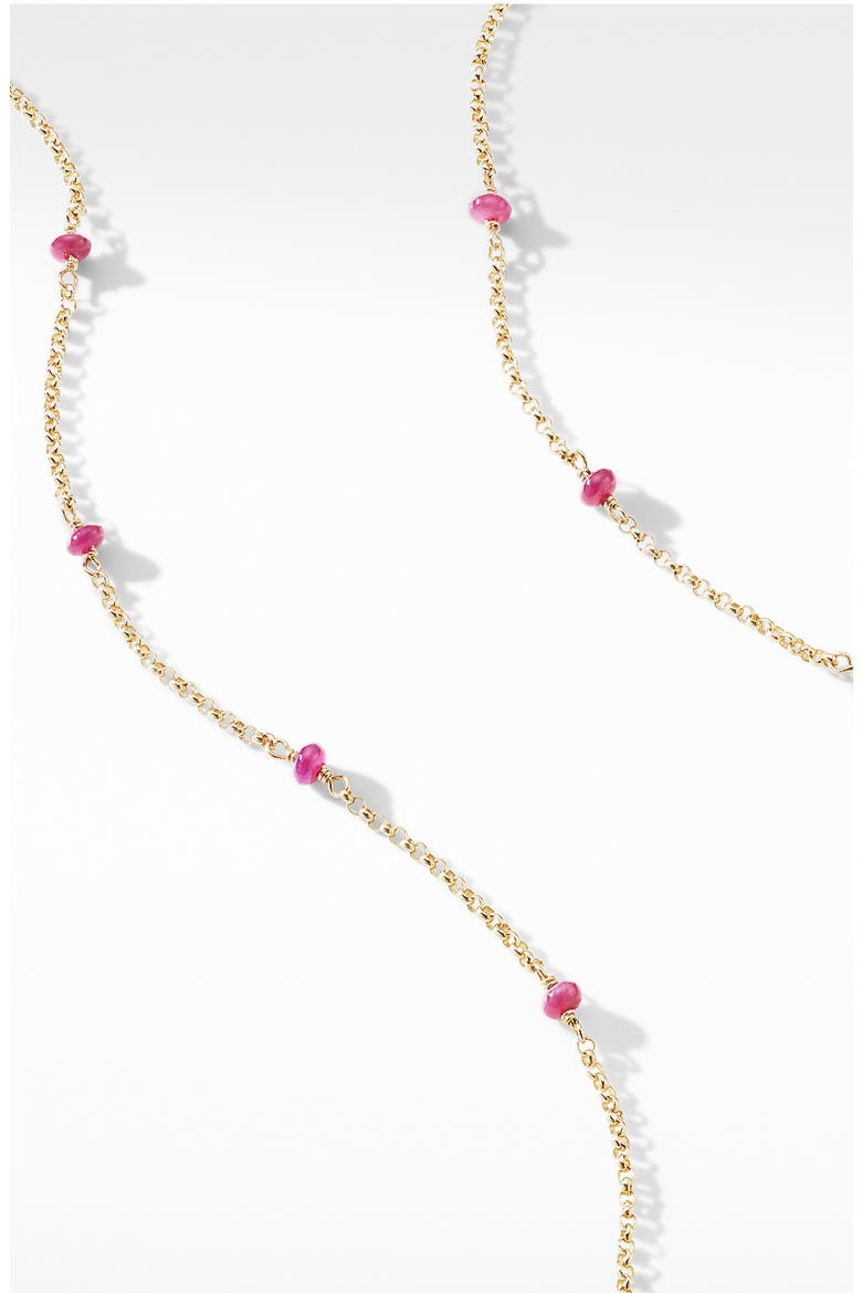 Cable Collectibles® Bead & Chain Necklace in 18K Yellow Gold with Rubies, Alternate, color, YELLOW GOLD/ RUBY