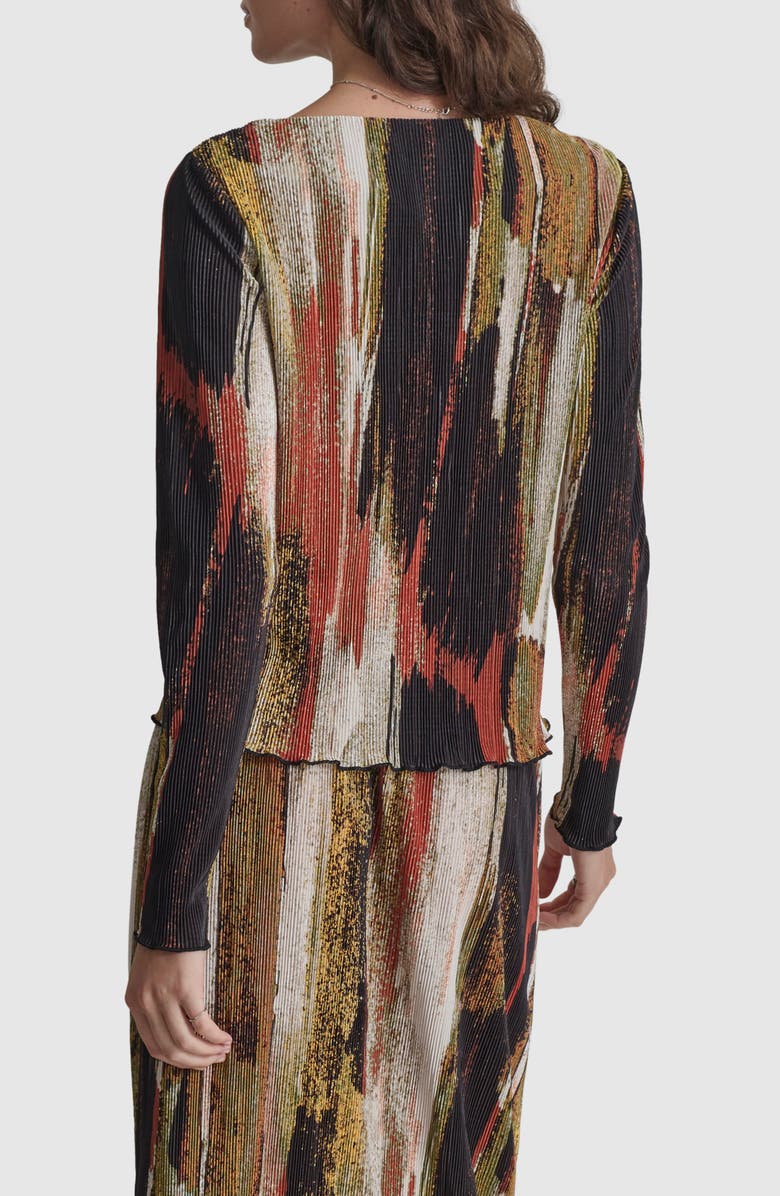 DKNY Print Plissé Top, Alternate, color, Paint Stroke