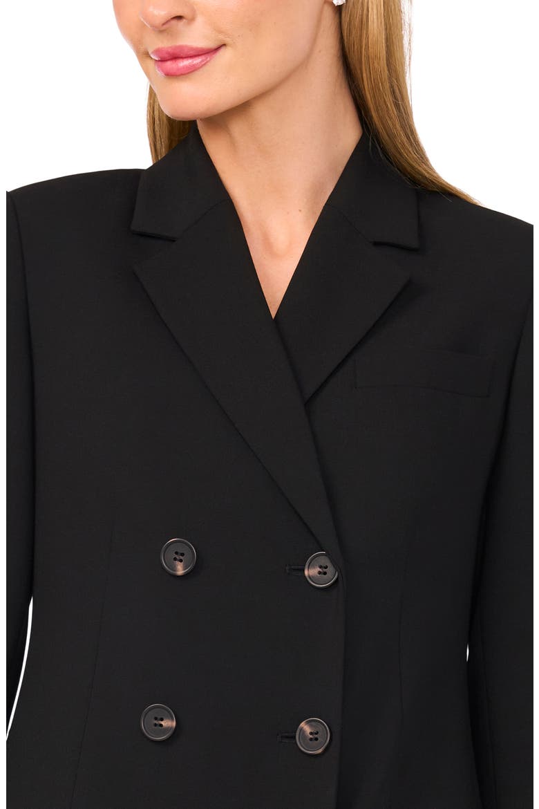 Double Breasted Long Blazer, Alternate, color, RICH BLACK