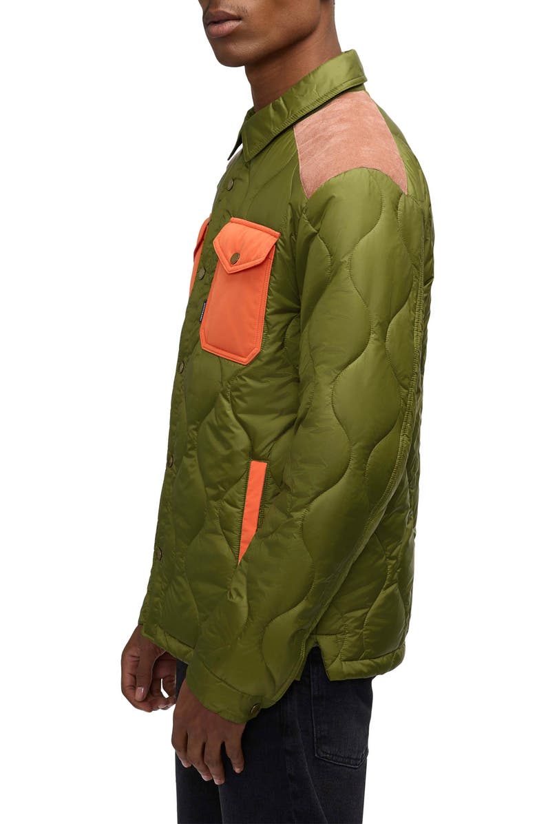 Scotch & Soda Ivik Quilted Shirt Jacket, Alternate, color, Moss Green