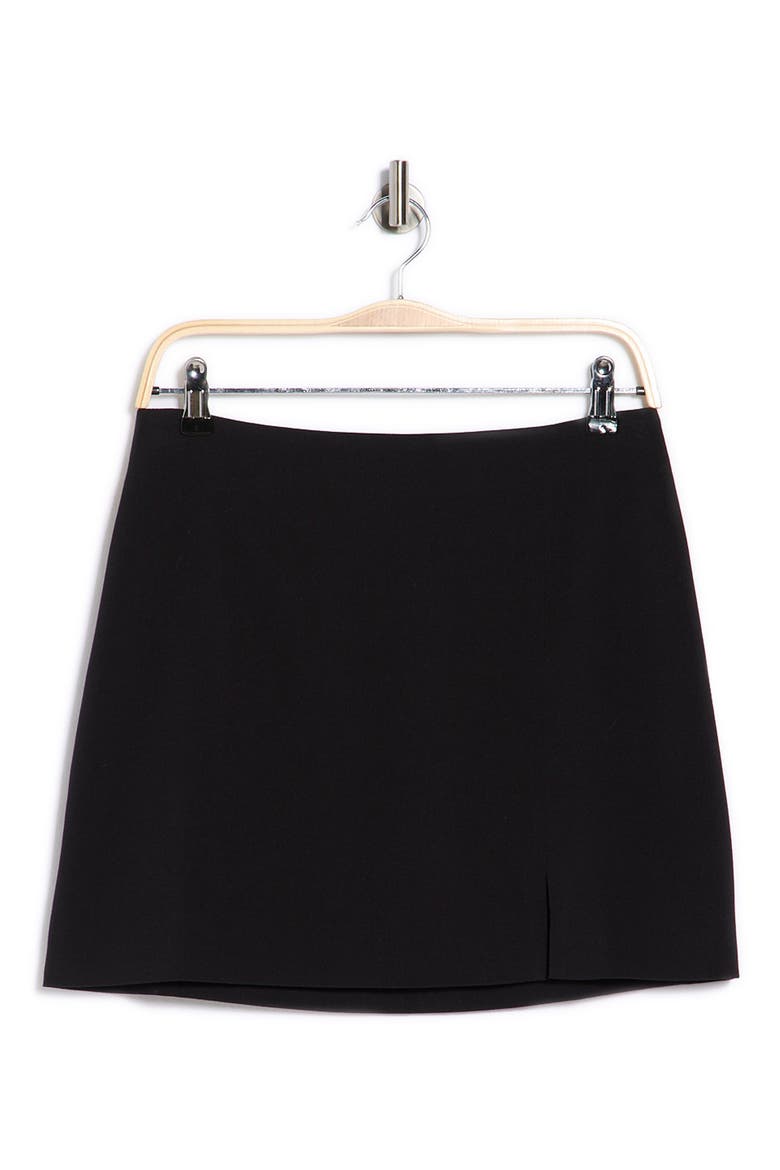 Split Front Miniskirt, Alternate, color, BLACK