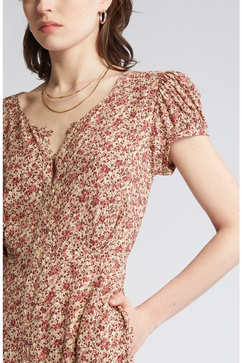 Floral Woven Maxi Dress, Alternate, color, IVORY- PINK LORA FLORAL