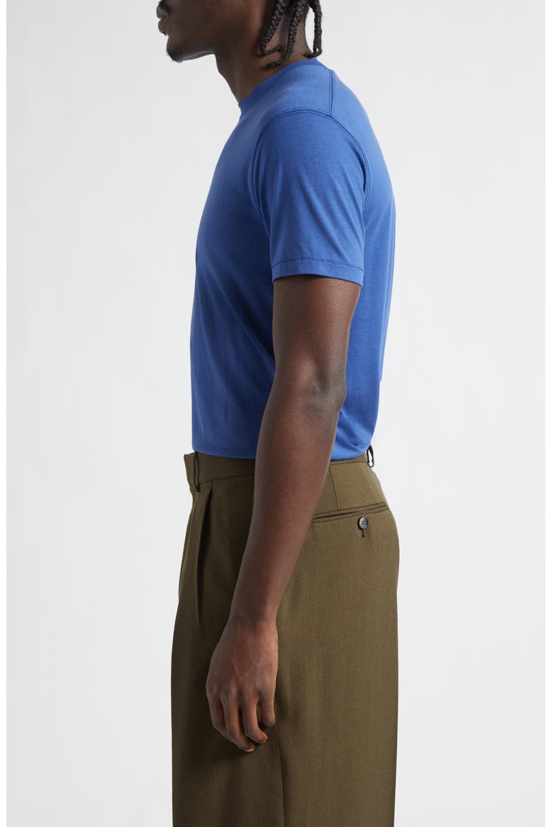 Short Sleeve Lyocell & Cotton Crewneck T-Shirt, Alternate, color, PRUSSIAN BLUE