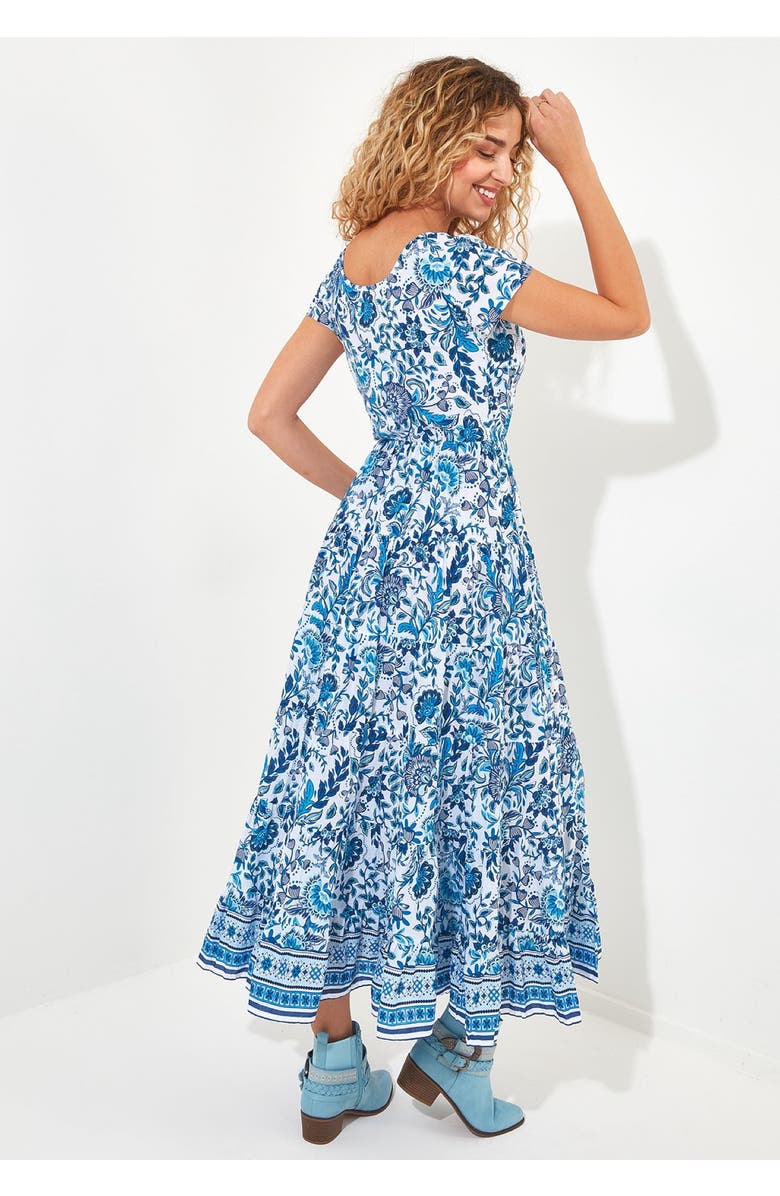 Joe Browns Cotton Maxi Dress, Alternate, color, Indigo Bloom