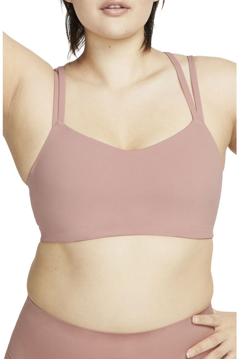 Zenvy Strappy Light-Support Padded Sports Bra, Main, color, RED STARDUST/ WHITE