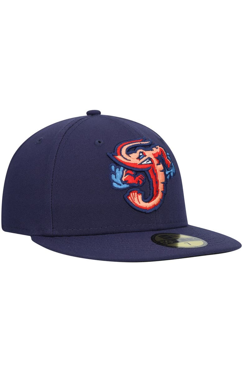 New Era Men's New Era Navy Jacksonville Jumbo Shrimp Authentic Collection Team Home 59FIFTY Fitted Hat, Alternate, color,