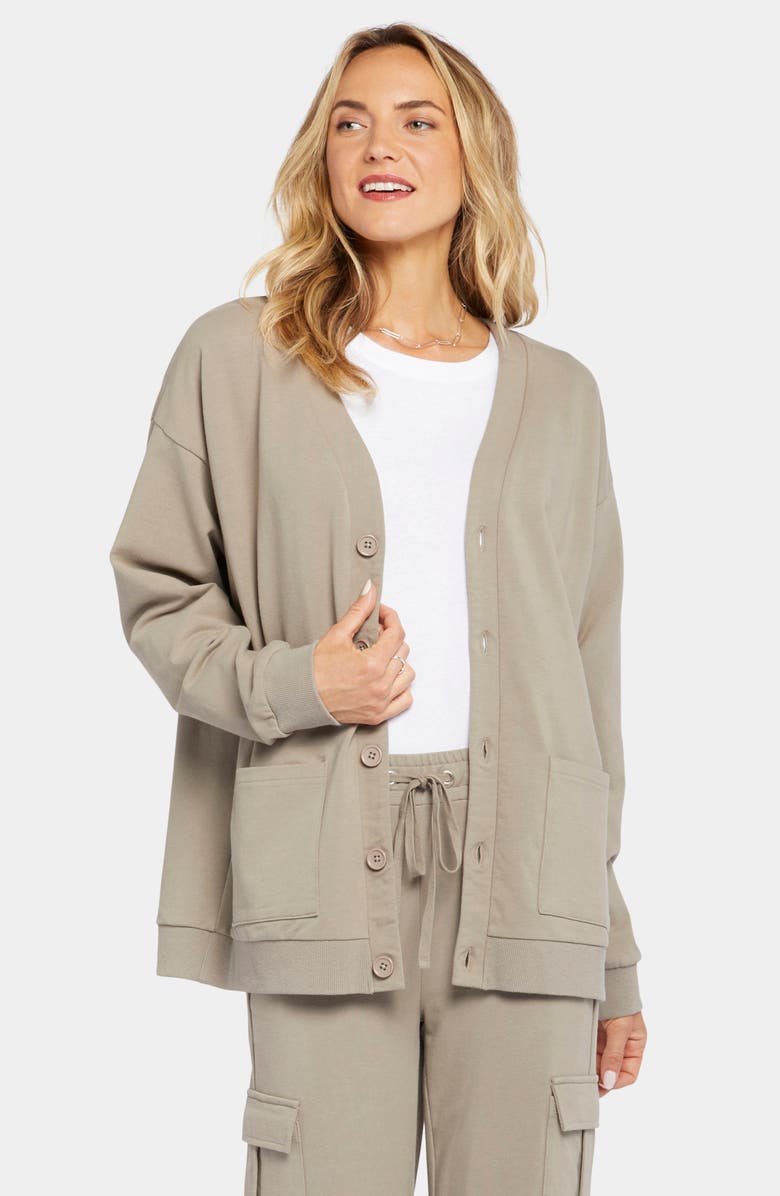 NYDJ Sweatshirt Cardigan, Alternate, color, Saddlewood