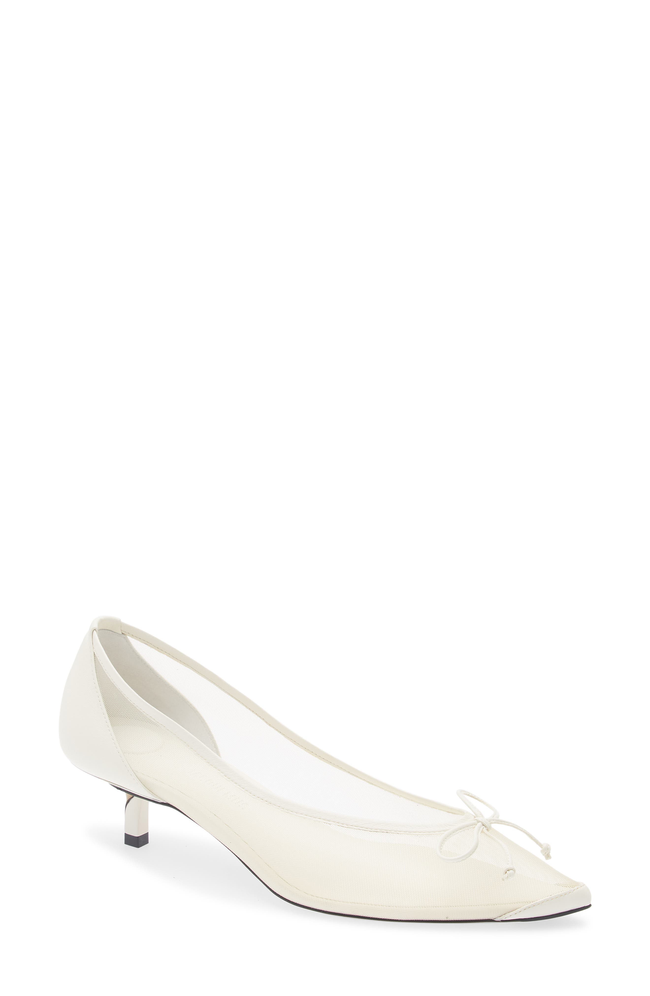 Jacquemus Les Escarpins Tourni Pointed Toe Pump, Main, color, White