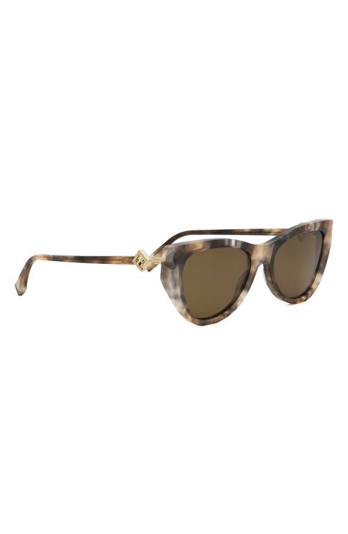 Fendi Ff Diamond Logo Acetate & Nylon Cat-eye Sunglasses In Brown