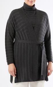 Marina Rinaldi Zamia Tie Belt Merino Wool Cardigan