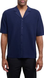 XRAY Ribbed Knit Camp Shirt