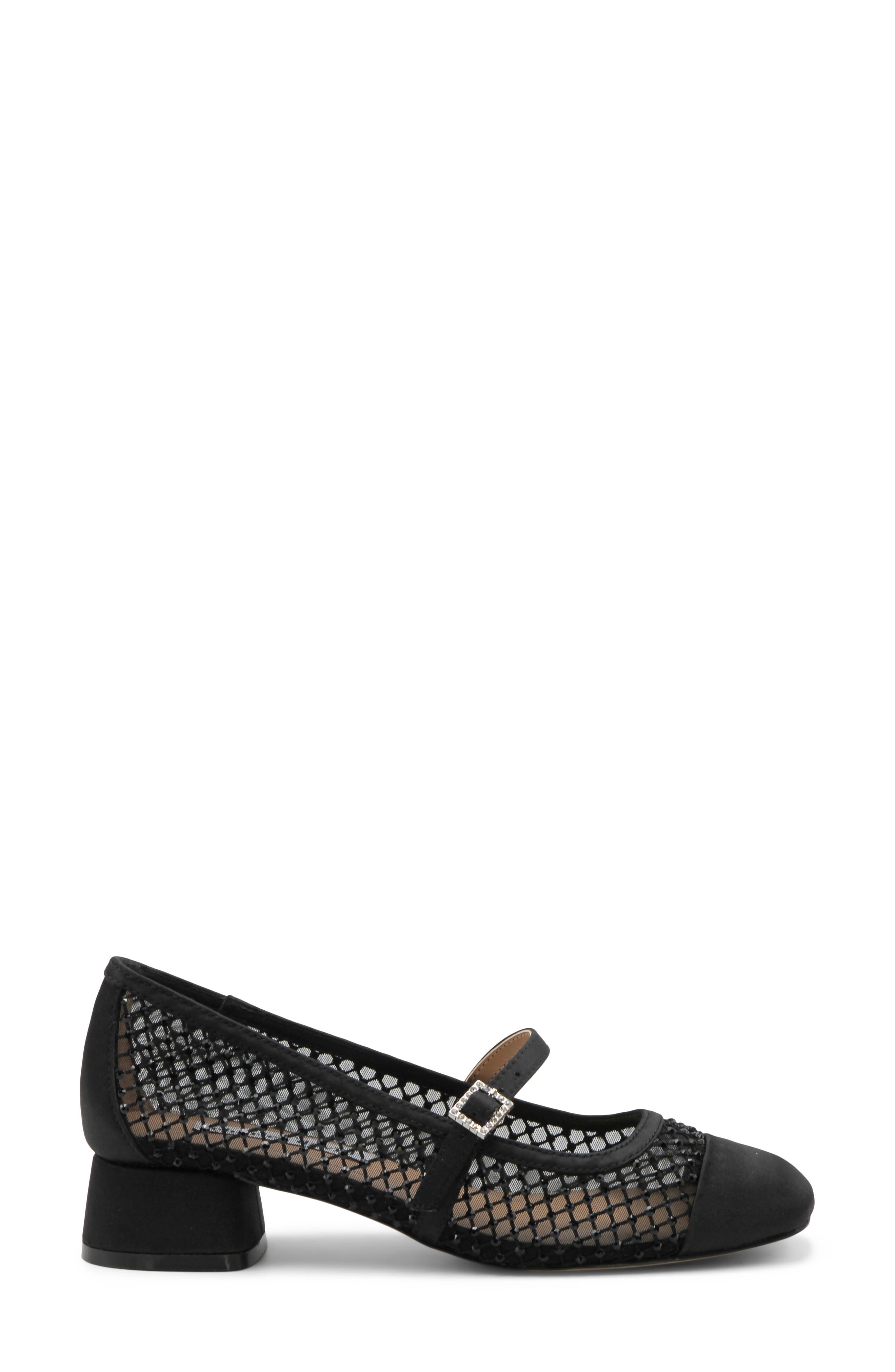 Charles David Zoobie Rhinestone Mesh Mary Jane Pump, Alternate, color, Black