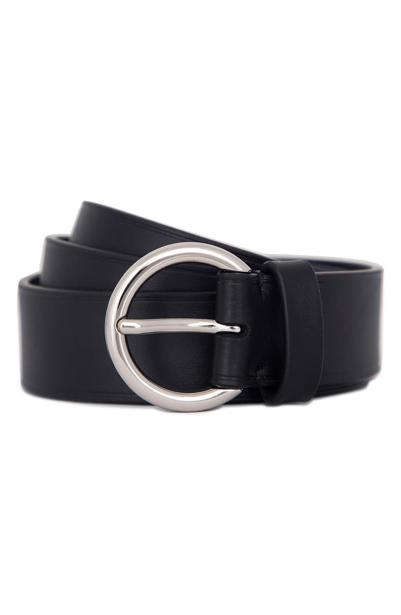 Vince Flat Ring Leather Belt, Main, color, 