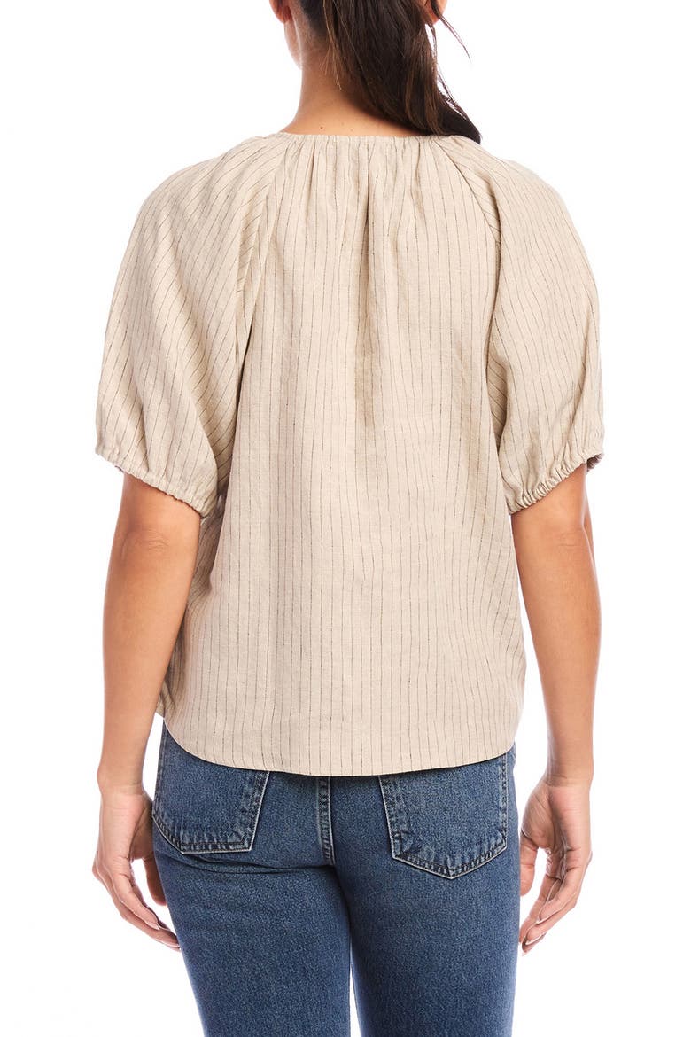 Imogen Pinstripe Puff Sleeve Top, Alternate, color, IVORY STRIPE