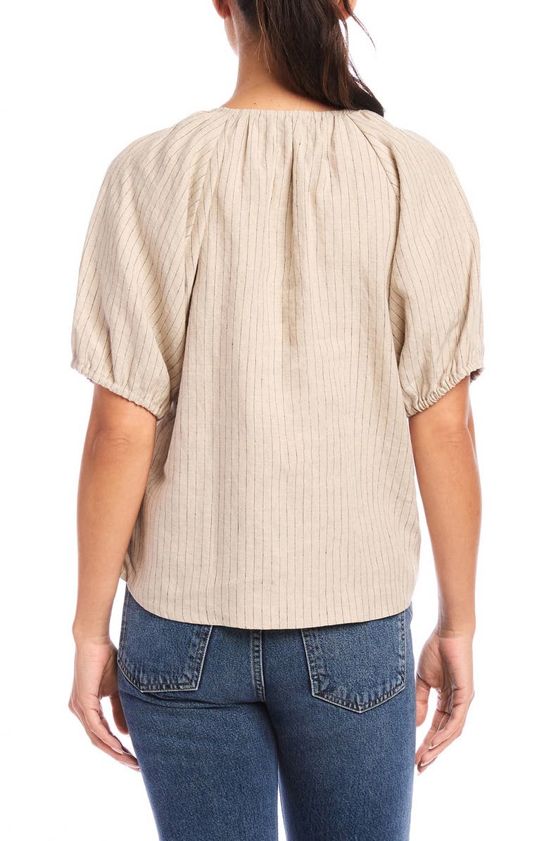 FIFTEEN TWENTY Imogen Pinstripe Puff Sleeve Top, Alternate, color, Ivory Stripe