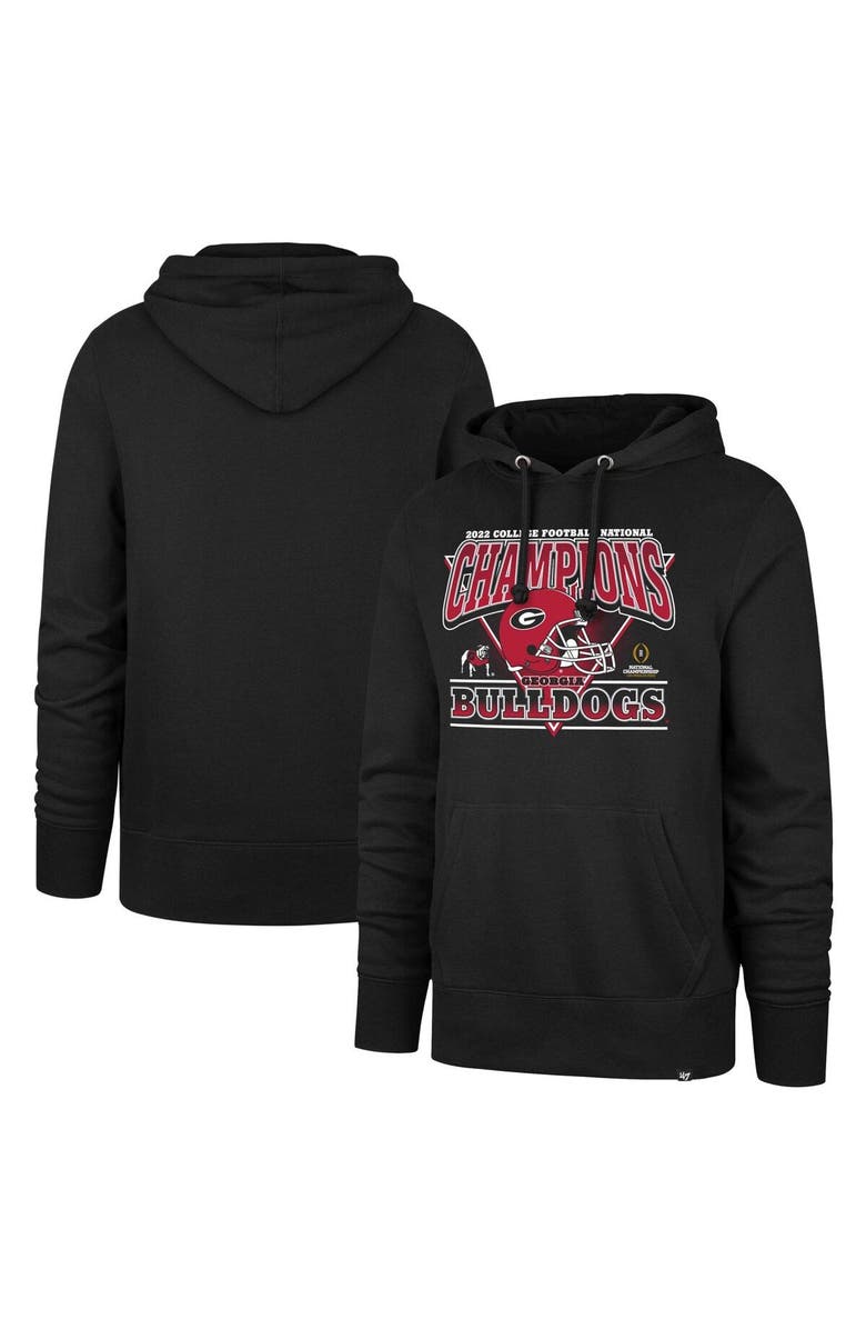 '47 Men's '47 Black Georgia Bulldogs College Football Playoff 2022 National Champions Helmet Pullover Hoodie, Main, color, 