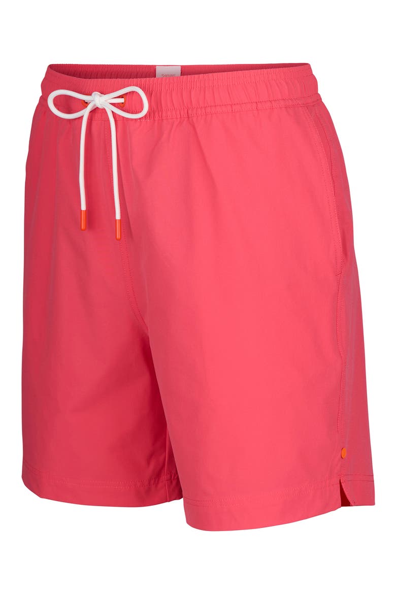 Naxos Solid Swim Trunks, Alternate, color, CAMPARI